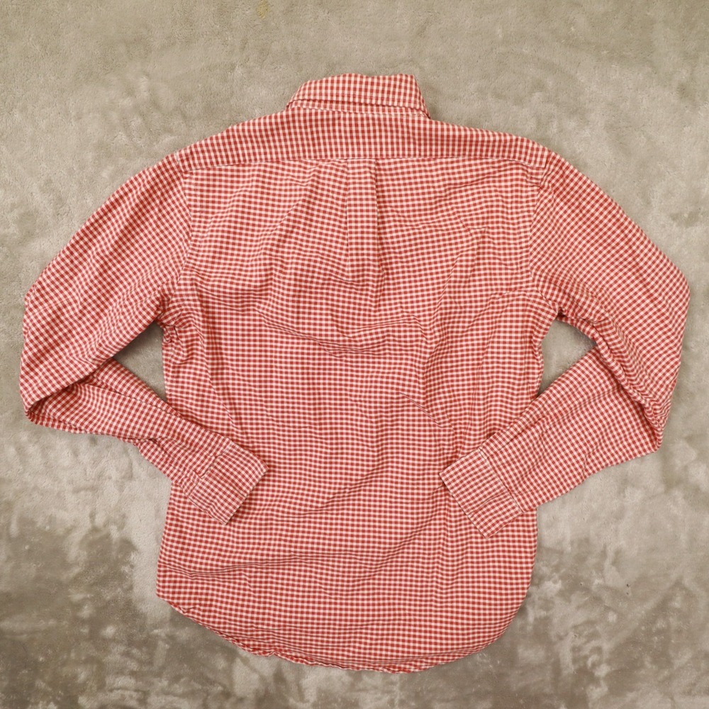Ralph Lauren‎ Orange Custom Fit Gingham Check Button Up Shirt Men's size Small - Picture 5 of 8